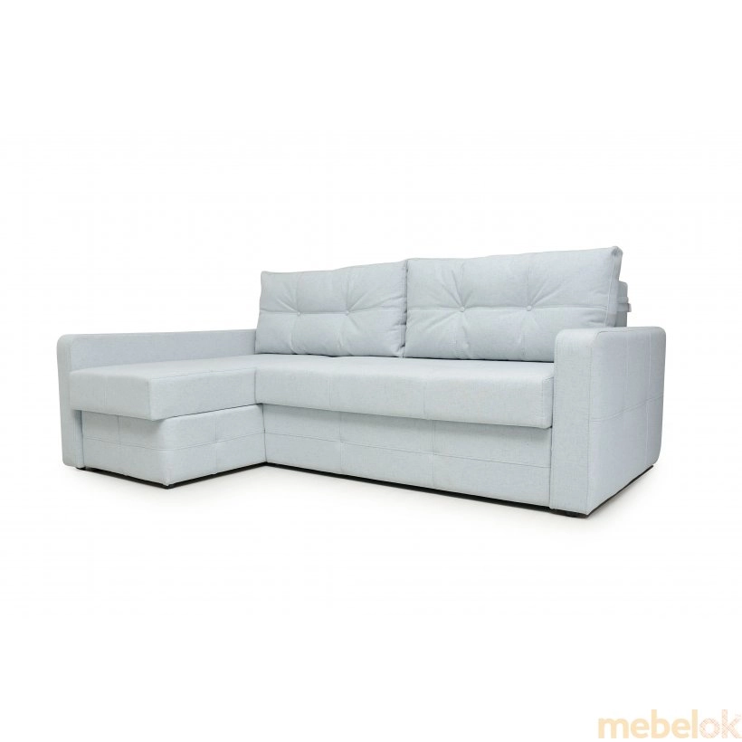 диван с видом в обстановке (Диван угловой Валенсия блюз 150x200)