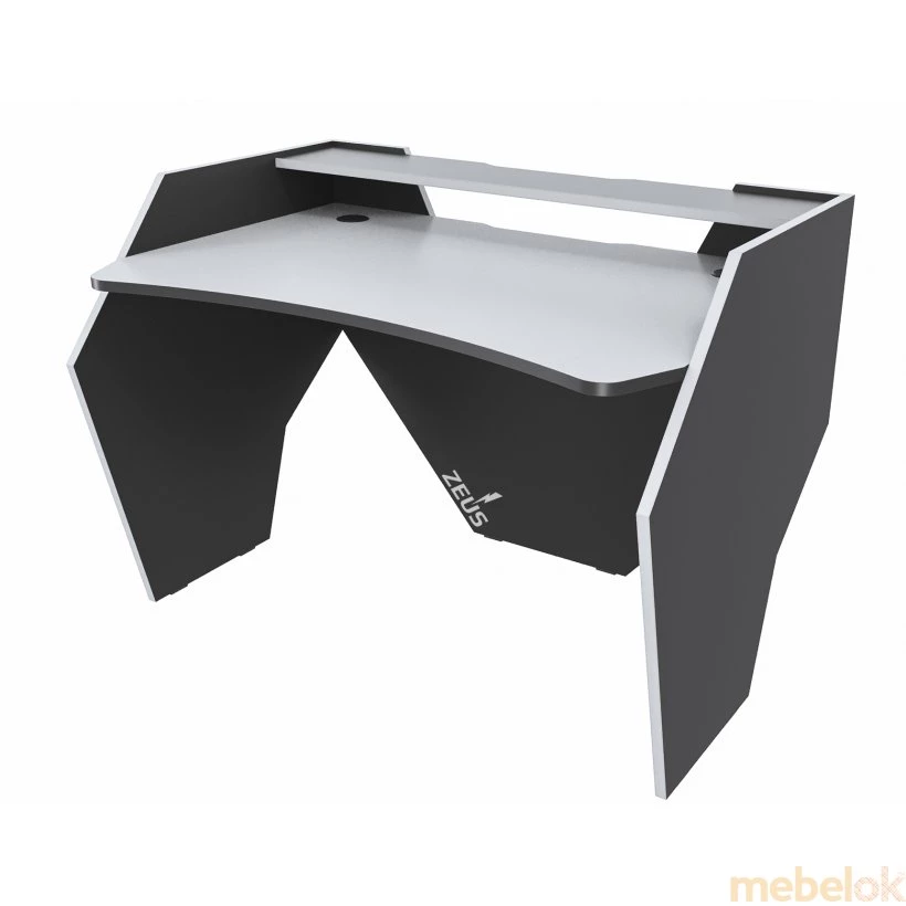 Геймерський стіл GROM-2, чорно-білий
