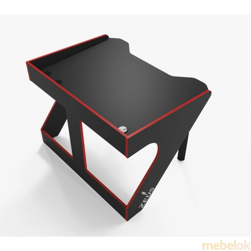стіл з виглядом в обстановці (Стіл геймерський ергономічний GEROY-2 чорно-червоний)