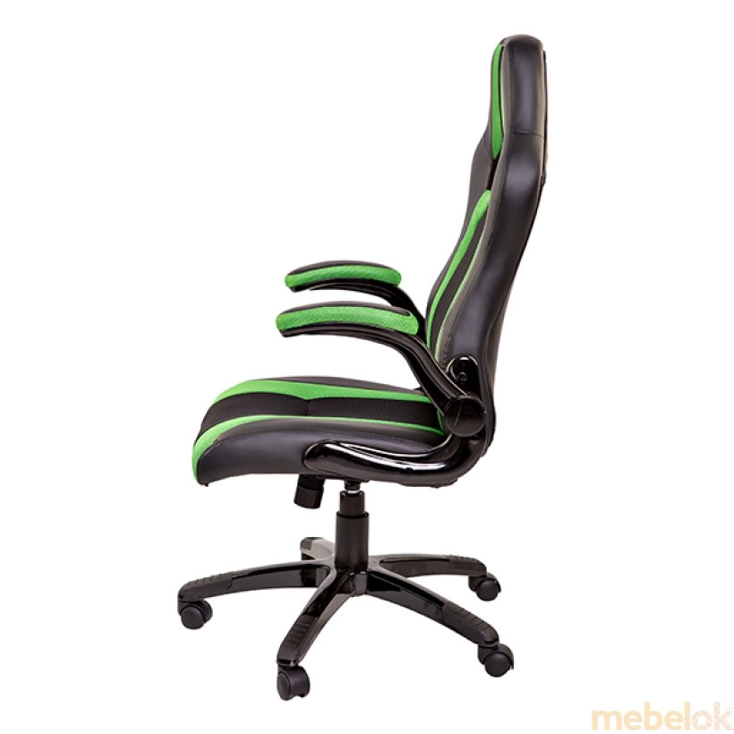 Крісло геймерське Miscolc чорно-зелений від фабрики Zeus (Зевс)