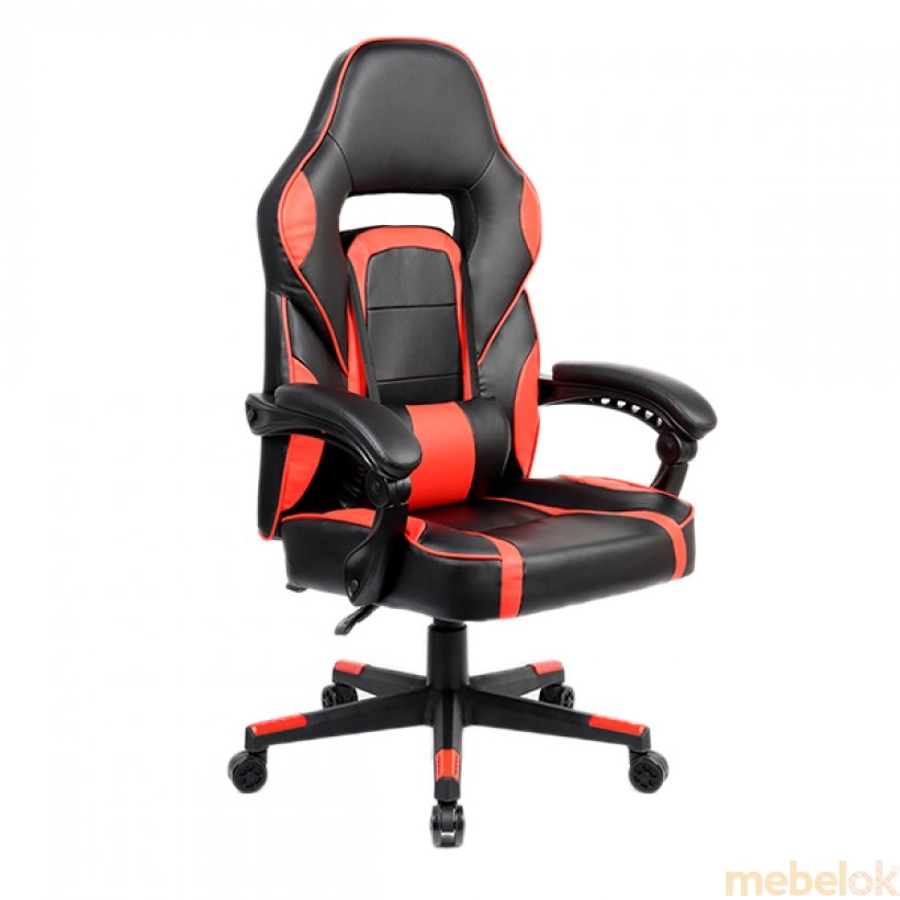 стілець з виглядом в обстановці (Крісло геймерське Parker чорно-червоний)