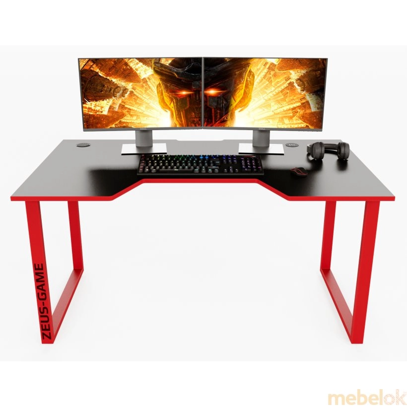 Геймерський ігровий стіл Unicron, чорно-червоний від фабрики Zeus (Зевс)