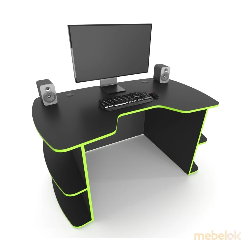 Геймерський стіл Floki-2 чорний-зелений