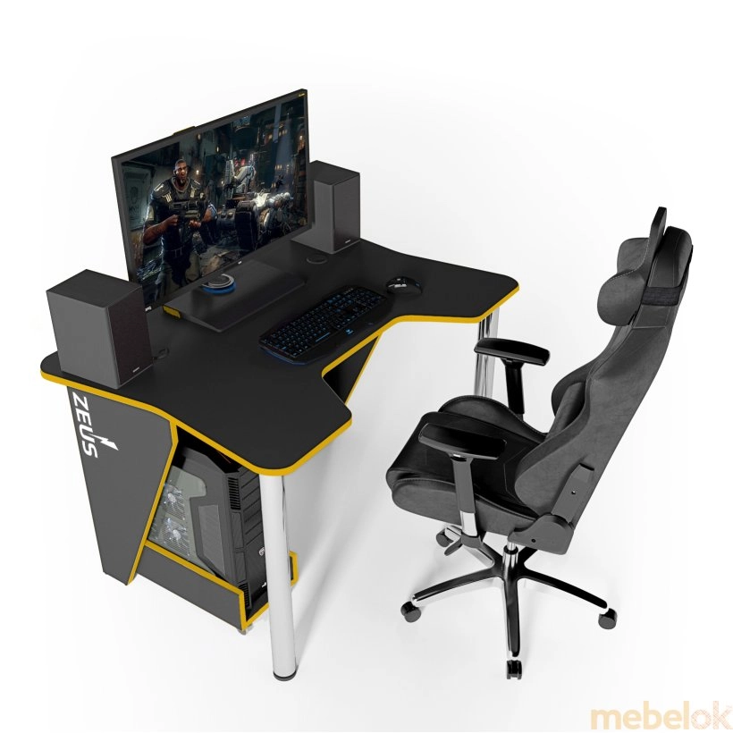 Стіл геймерський ігровий IGROK-3 чорно-жовтий