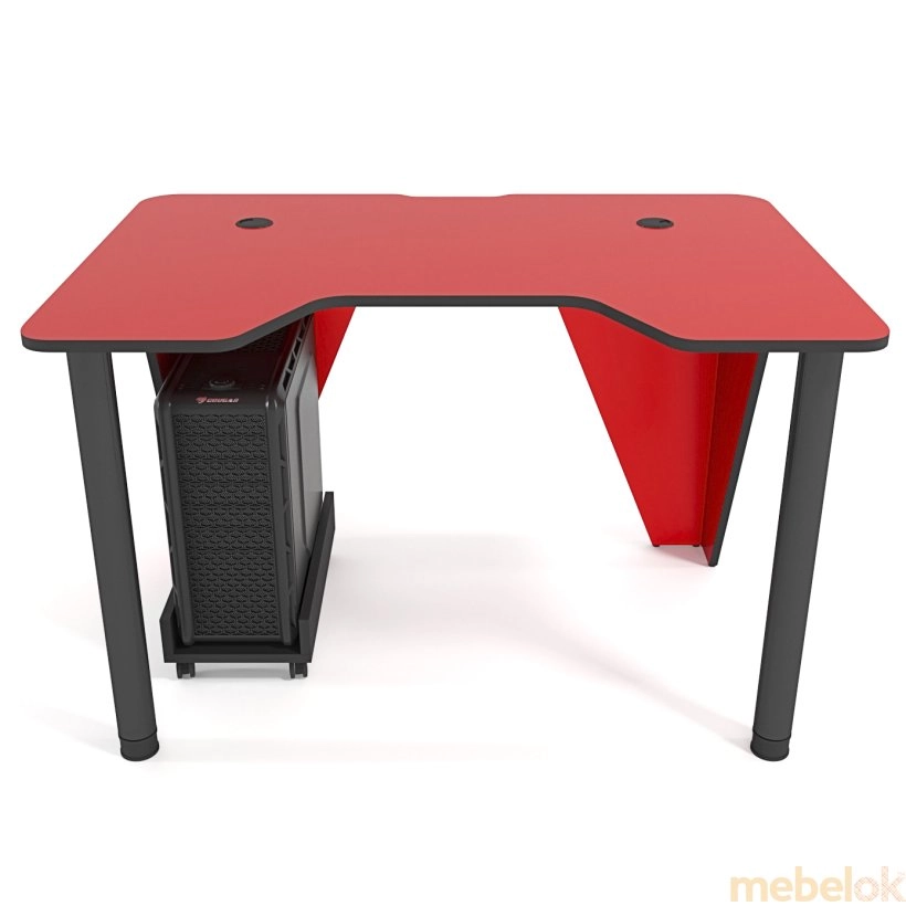стол с видом в обстановке (Стол геймерский игровой IVAR-1400 красно-черный)