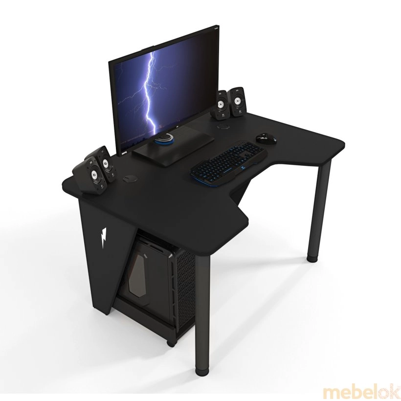 стіл з виглядом в обстановці (Геймерський стіл ігровий IVAR-1400 чорний)