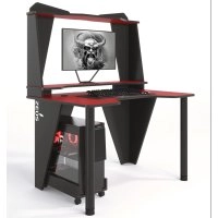 Геймерський стіл IVAR-3, червоно-чорний
