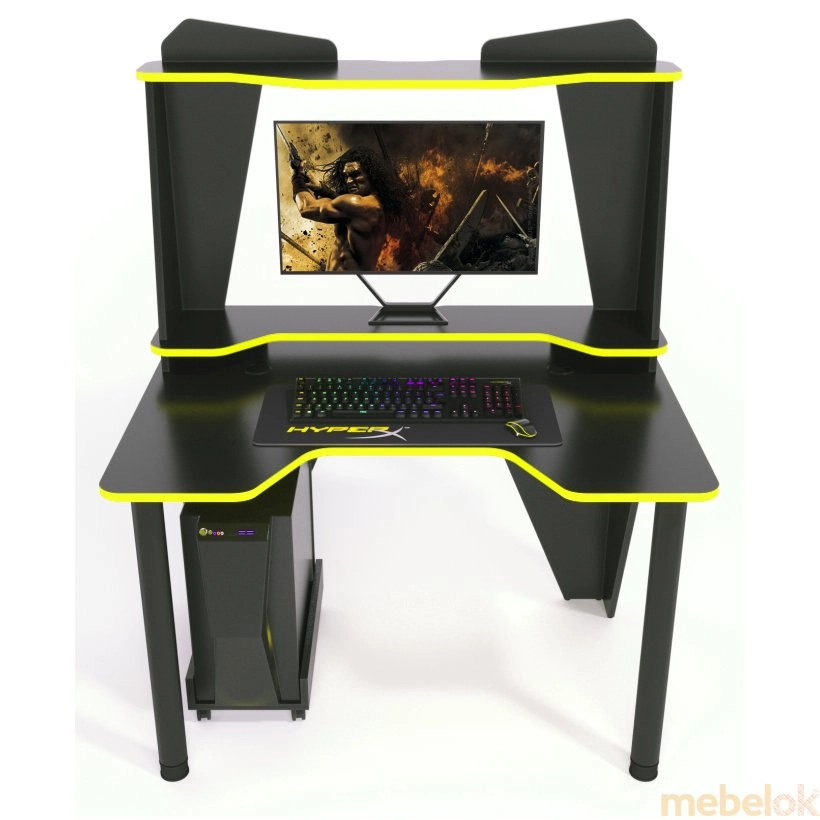 Геймерський стіл IVAR-3, чорний жовтий від фабрики Zeus (Зевс)