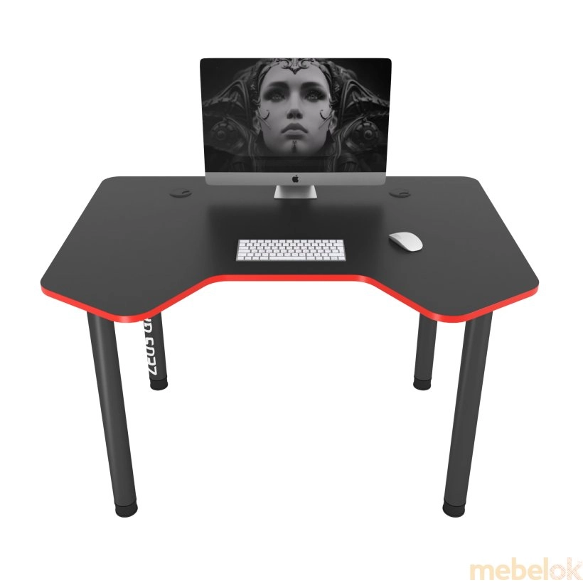 стіл з виглядом в обстановці (Геймерський стіл Pixel, чорний-червоний)