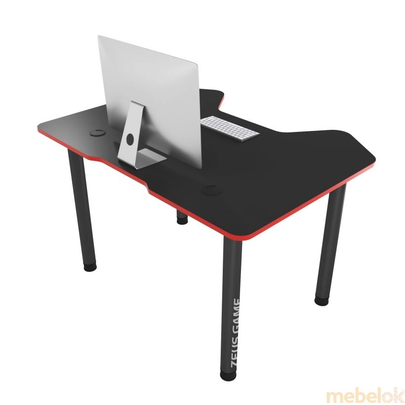 Геймерський стіл Pixel, чорний-червоний від фабрики Zeus (Зевс)