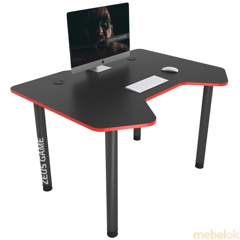 Геймерський стіл Pixel, чорний-червоний