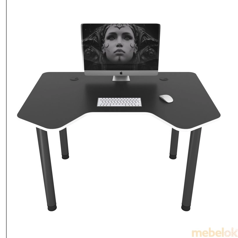 Геймерский стол Pixel черный-белый от фабрики Zeus (Зевс)