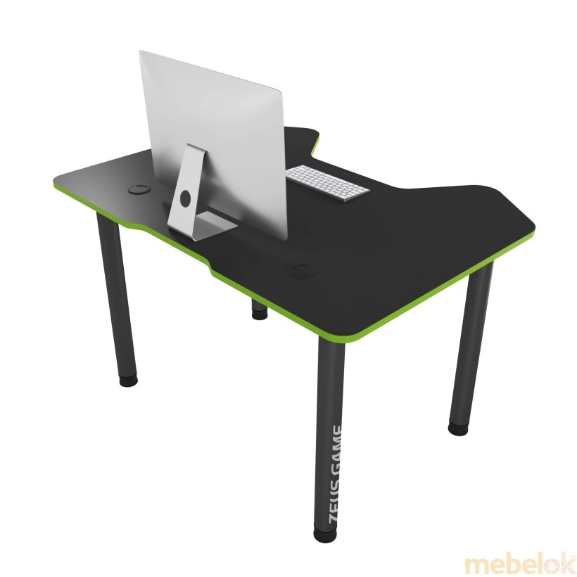 стіл з виглядом в обстановці (Геймерський стіл Pixel, чорний лайм)