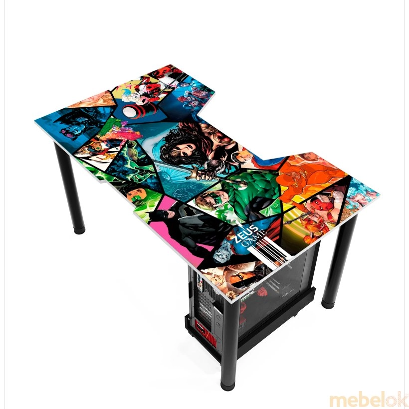 стіл з виглядом в обстановці (Геймерський стіл-постер Heroes-2)