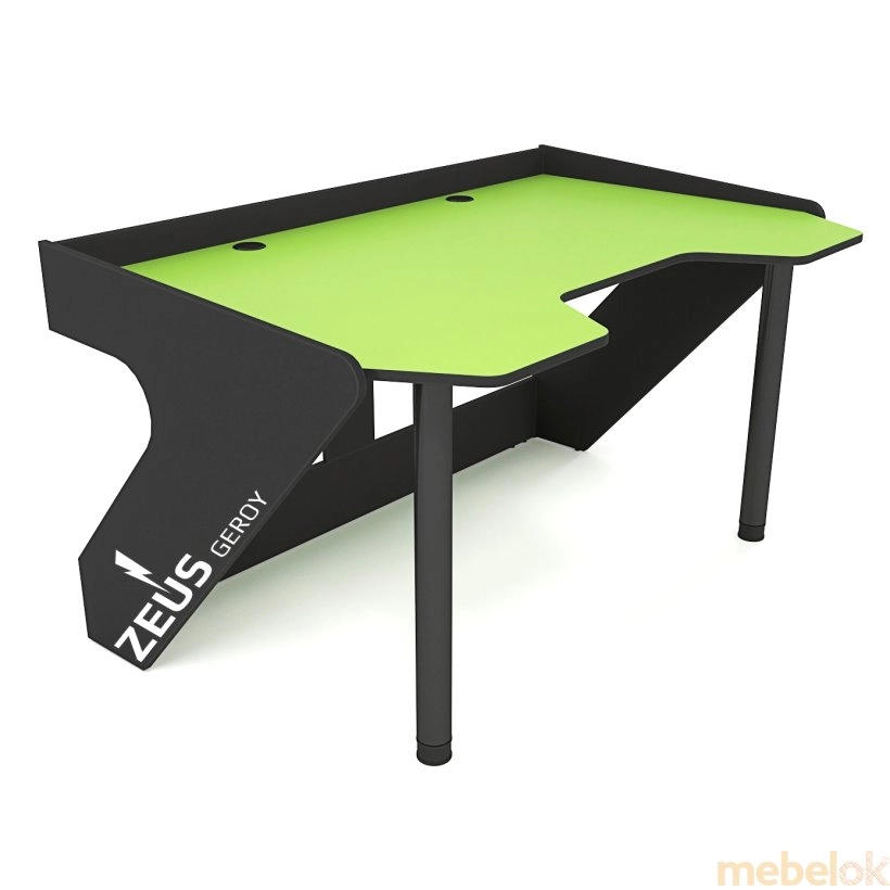 Геймерський стіл ергономічний GEROY зелено-чорний