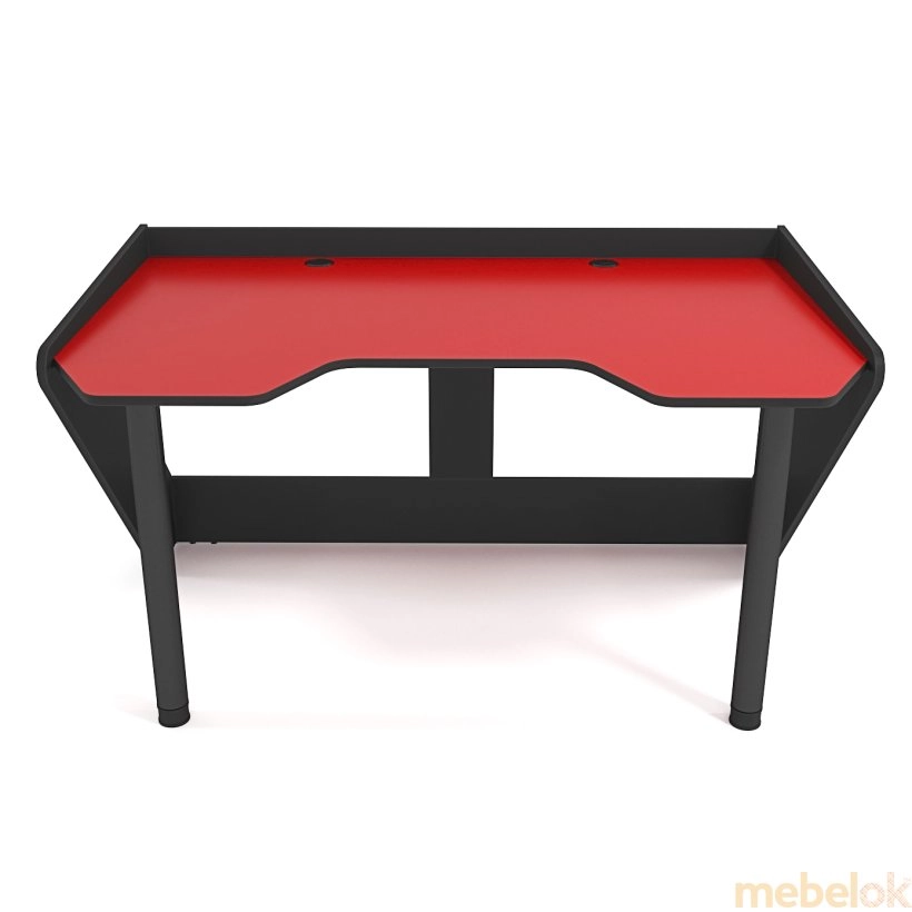 стіл з виглядом в обстановці (Геймерський стіл ергономічний GEROY червоно-чорний)