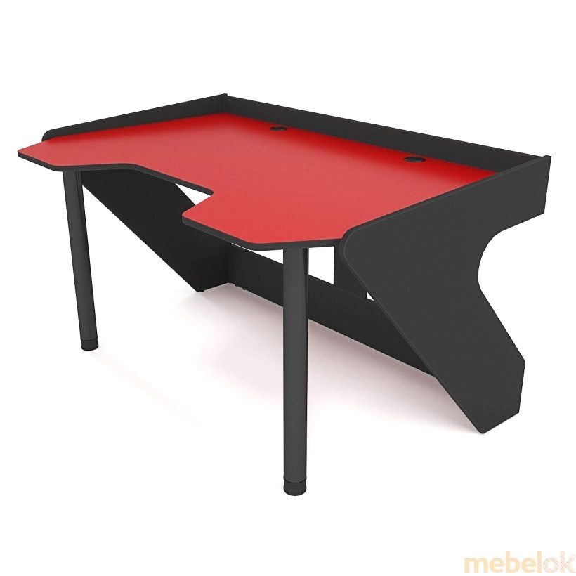 Геймерський стіл ергономічний GEROY червоно-чорний від фабрики Zeus (Зевс)