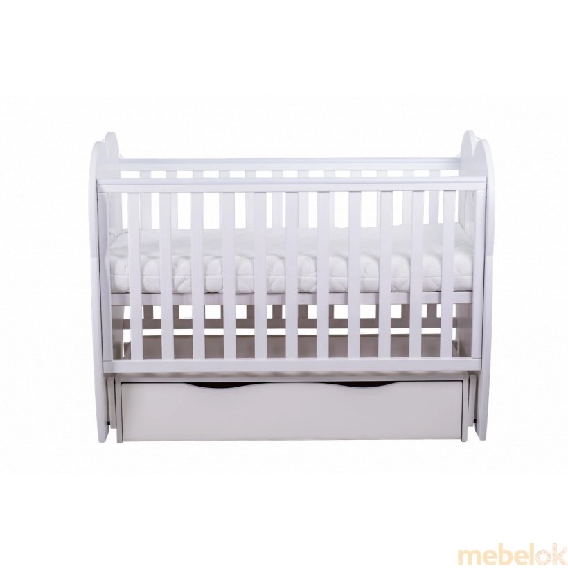 Кроватка детская Lux-3 белая с другого ракурса