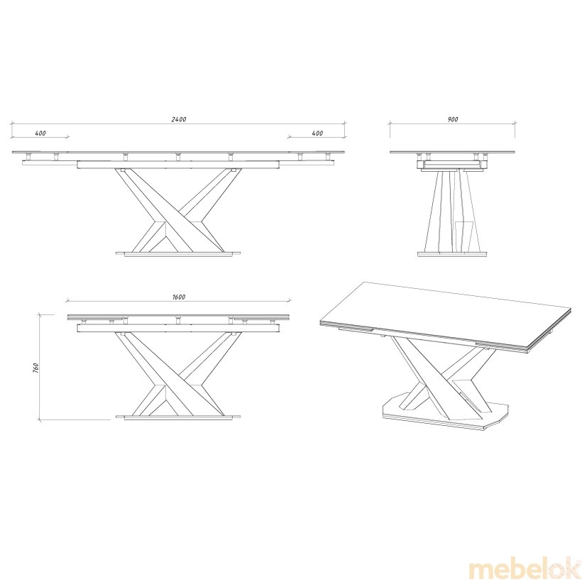 стол с видом в обстановке (Стол кухонный Рейн DT-006.02)