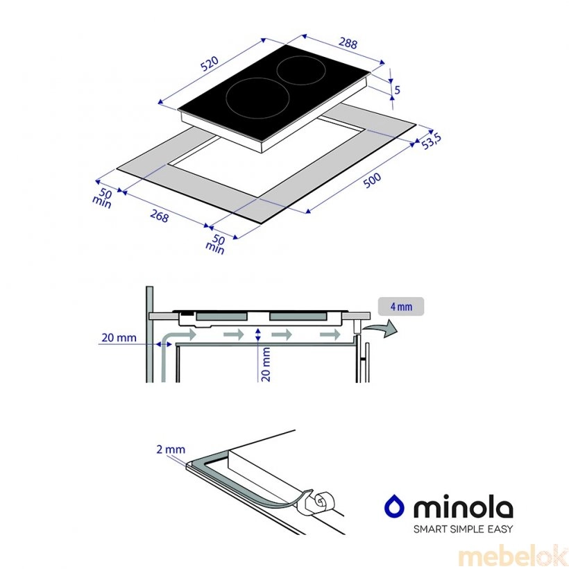 Варильна поверхня Domino Minola MVH 3042 GBL з іншого ракурсу