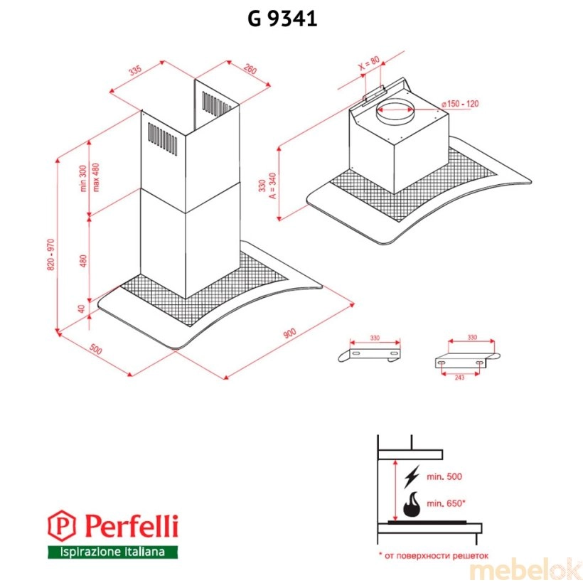 Вытяжка Perfelli G 9341 I от фабрики Perfelli (Перфелли)