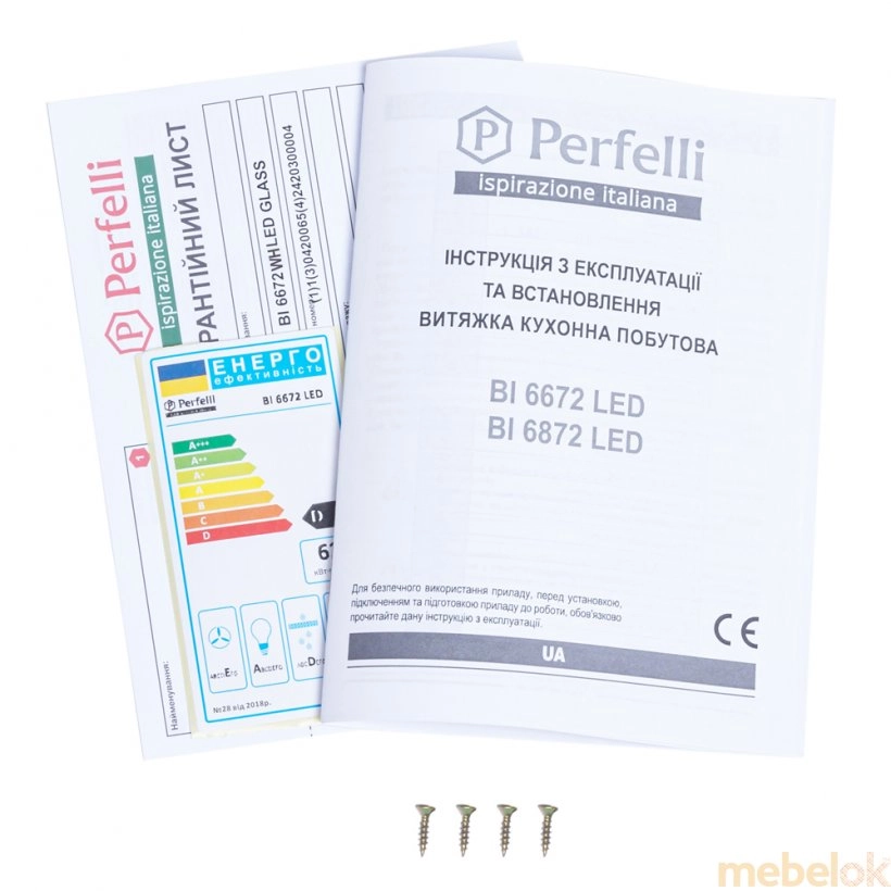 Вытяжка Perfelli BI 6672 WH LED от фабрики Perfelli (Перфелли)