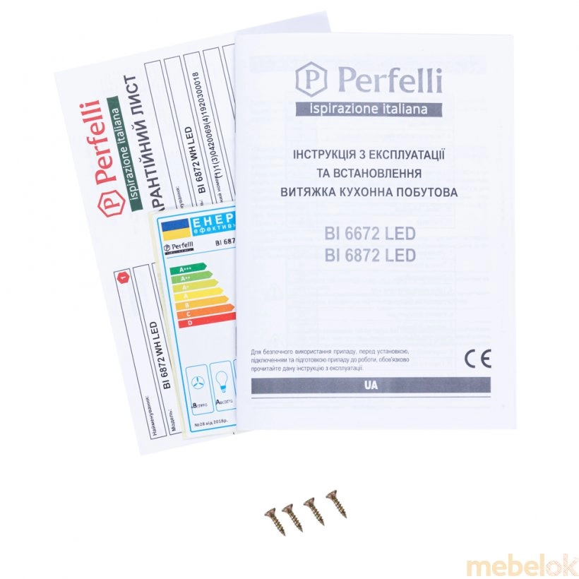 Вытяжка Perfelli BI 6872 WH LED от фабрики Perfelli (Перфелли)
