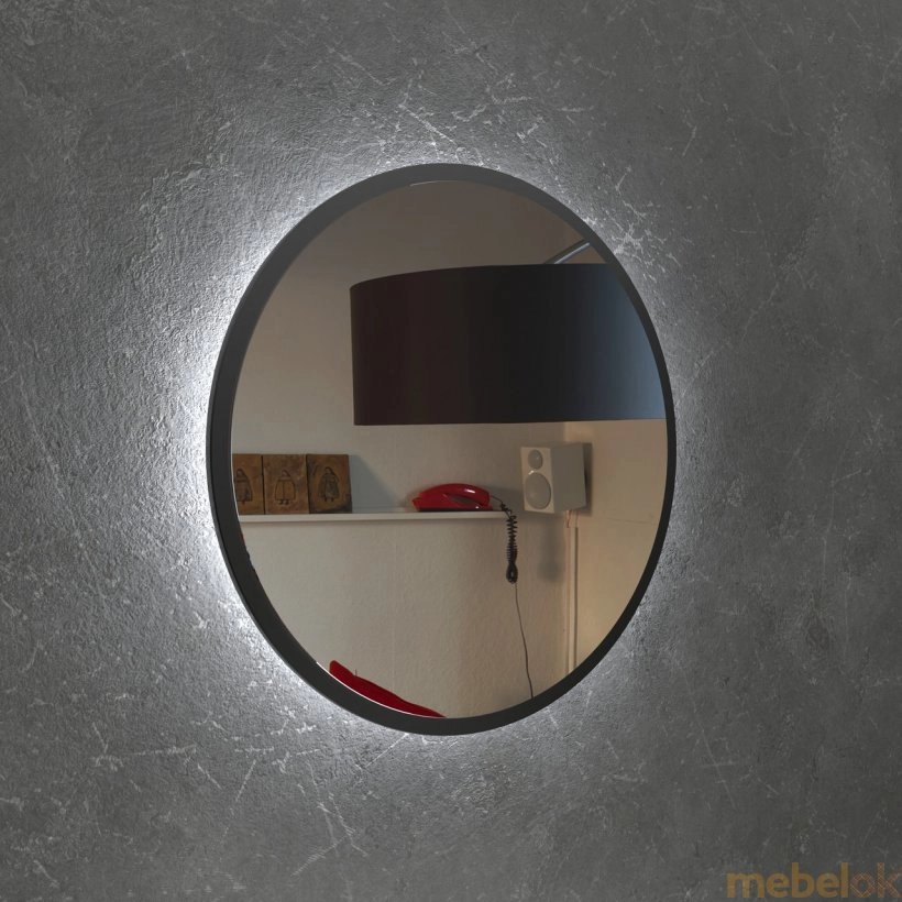 Круглое зеркало с подсветкой 80 черный от фабрики Арт-Ком (ART-COM)