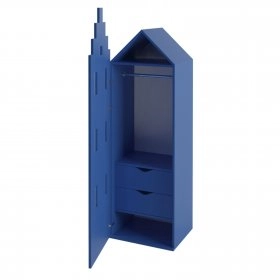 Гардеробный детский шкаф Амстердам с 2 ящиками синий
