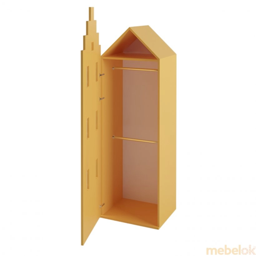 Гардеробный Дитячий шкаф Амстердам з 2 штангами желтый