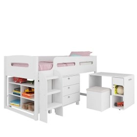 Кровать-чердак Angelica с полками, шкафом и столом