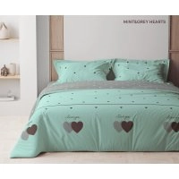 Комплект постельного белья Happy Sleep Mint&Grey Hearts евро 50х70