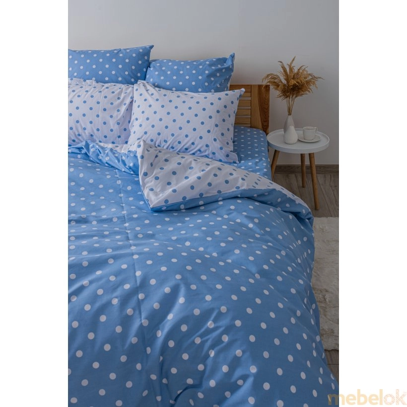 Комплект постельного белья Happy Sleep Light Blue Dots евро 50х70