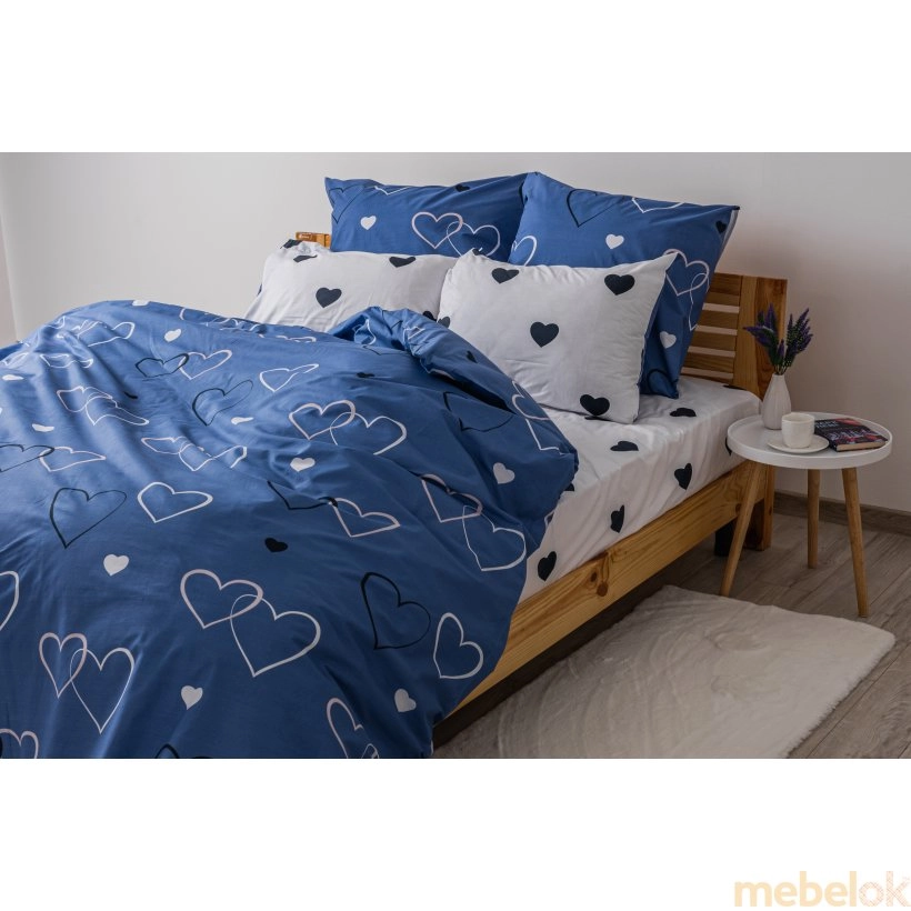 Комплект постельного белья Happy Sleep Navy Blue Love 31 семейный 50х70 от фабрики ТЕП (TEP)