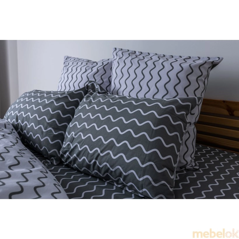 Комплект постельного белья Happy Sleep Pearl Dream-Grey семейный 50х70 с другого ракурса