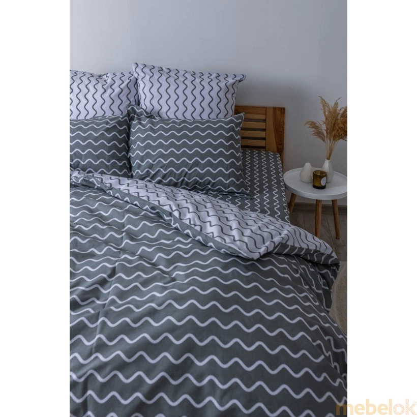 Комплект постельного белья Happy Sleep Pearl Dream-Grey полуторный 50х70 с другого ракурса
