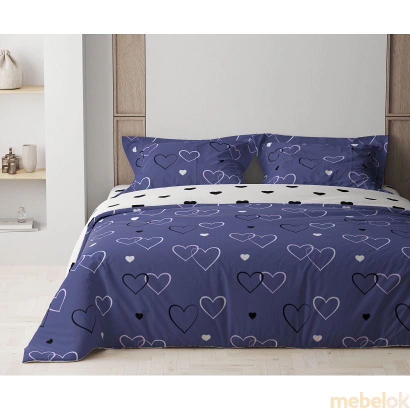 Комплект постельного белья Happy Sleep Navy Blue Love 31 семейный 50х70