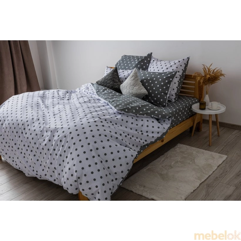 Комплект постельного белья Happy Sleep Grey Dots семейный 50х70 с другого ракурса