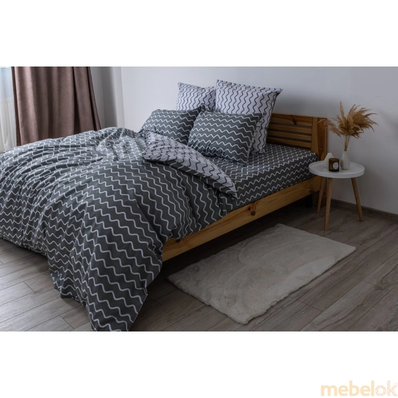 Комплект постельного белья Happy Sleep Pearl Dream-Grey евро 50х70 с другого ракурса