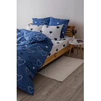 Комплект постільної білизни Navy Blue Love двоспальний 70х70