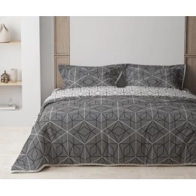 Комплект постельного белья Quadro Star grey евро 70х70