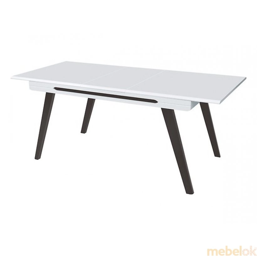 стіл з виглядом в обстановці (Стіл Azteca trio STO - 185 білий-чорний)