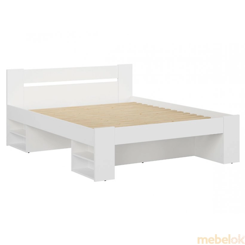 кровать с видом в обстановке (Кровать Nepo plus LOZ3S-160 белый)