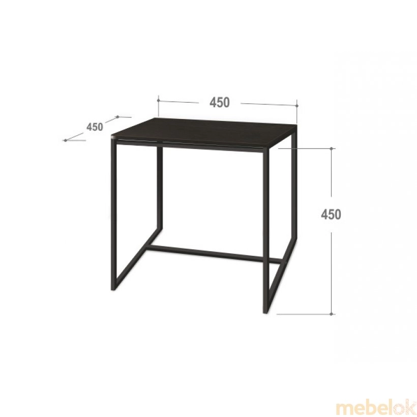Журнальний стіл Куб 450 венге / bl від фабрики Commus (Коммус)