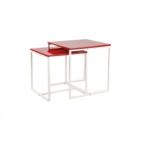 Комплект столов журнальных Loft Cub Red/white