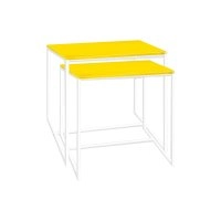Комплект столов журнальных Куб 400 и Куб 450 Loft Cub yellow/white