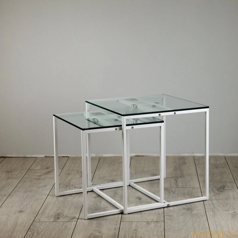 стіл з виглядом в обстановці (Стіл журнальний Cub 450 clear8/white)