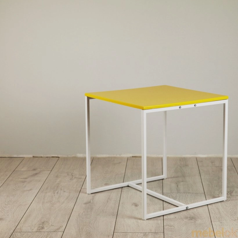 стіл з виглядом в обстановці (Стіл журнальний Cub 400 yellow/white)