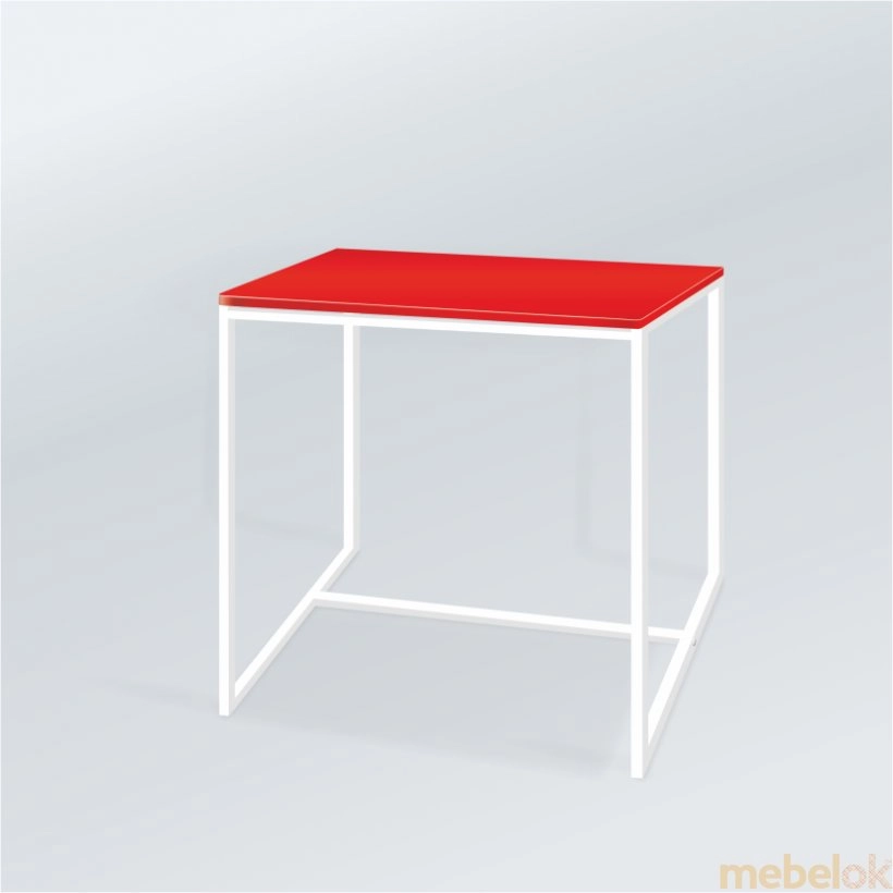 Комплект столов журнальных Loft Cub Red/white с другого ракурса