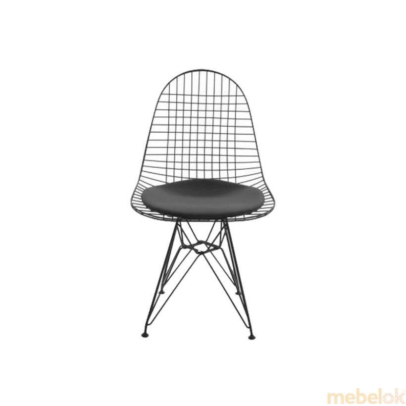 стілець з виглядом в обстановці (Стілець Eames чорний метал)